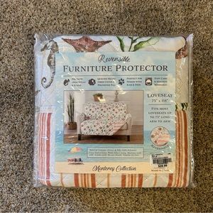 Monterey Collection Reversible Quilted Coastal Loveseat Protector 75x88 NEW